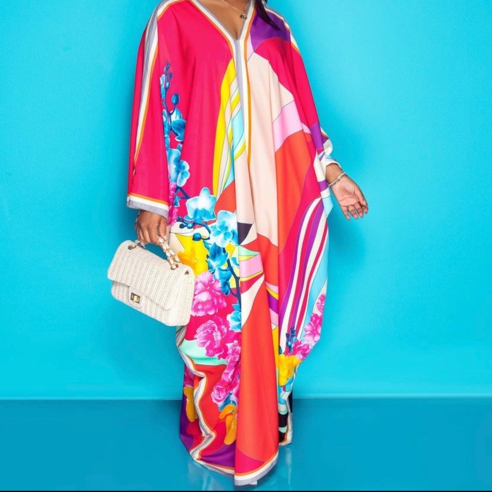 Beautiful Floral Print Kaftan